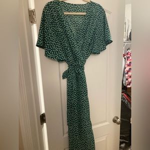 Green Shein Wrap Dress
